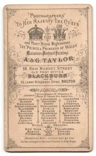 Fotografie A. & G. Taylor, Bolton, Portrait Mann mit modischer Bart- und Haartracht