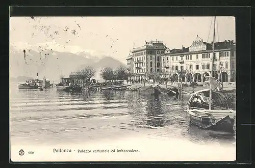 AK Pallanza, Palazzo comunale ed imbarcadero, Hafenpartie