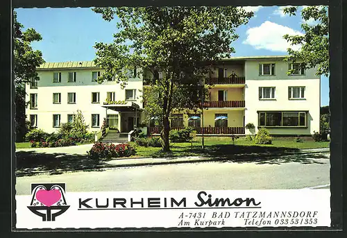 AK Bad Tatzmannsdorf, Kurheim Simon, Strasse am Kurpark