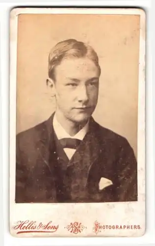 Fotografie Hellis & Sons, London, Portrait bürgerlicher Herr im Anzug mit Krawatte
