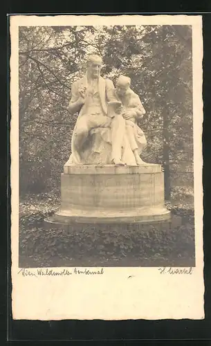 Foto-AK H. Markl: Wien, Waldmüller-Denkmal
