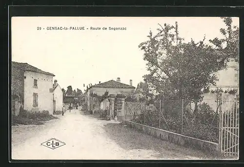 AK Gensac-la-Pallue, Route de Segonzac