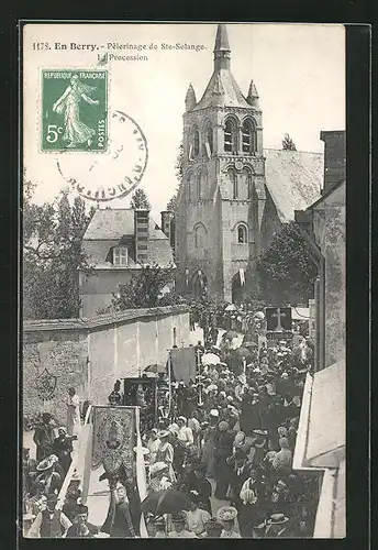 AK Ste-Solange, Pèlerinage, Prozession bei der Kirche