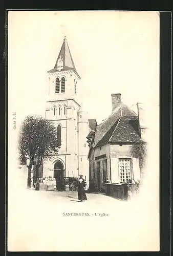 AK Sancergues, L`Église, Ansicht der Kirche