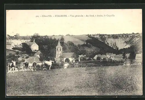 AK Etalente, Vue Gènèrale-Au fond, à droite, la Coquille