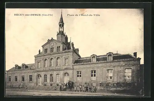 AK Recey-sur-Ource, Place de l`Hotel-de-Ville