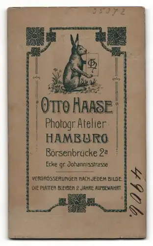 Fotografie Otto Haase, Hamburg, Portrait Mann mit Schnauzbart und Zwicker