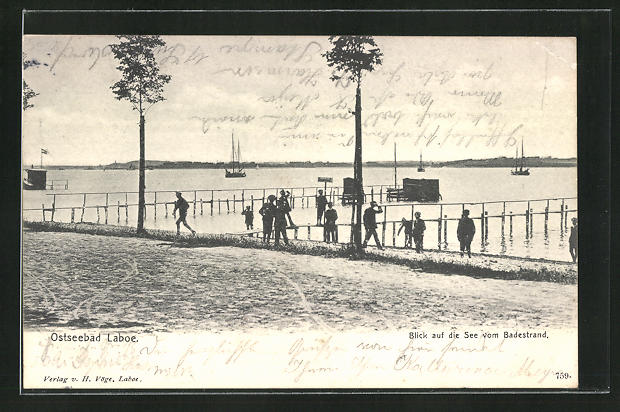 AK Laboe / Ostsee, Blick Vom Badestrand Zur See Nr. 9455380 - Oldthing ...