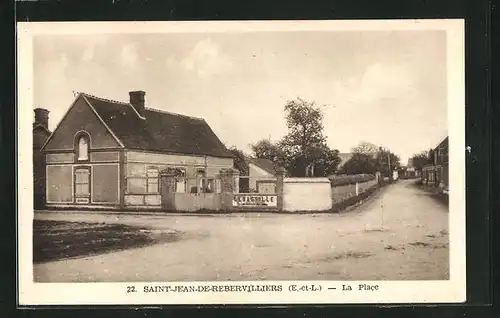 AK Saint-Jean-de-Rebervilliers, Maison sur la Place