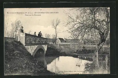 AK Le Coudray-Églancourt, Pont sur la Drouette