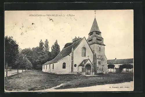 AK Berchères-sur-Vesgre, L`Église, Ansicht der Kirche