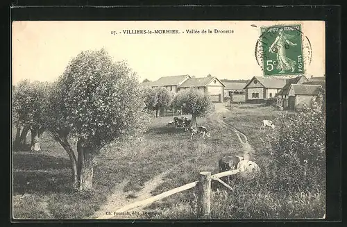 AK Villiers-le-Morhier, Vallée de la Drouette, Blick nach dem Ort