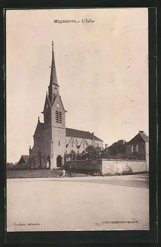 AK Mignières, L`Eglise, Blick zur Kirche