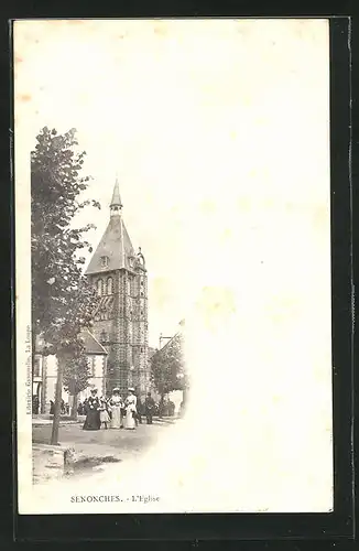 AK Senonches, L`Eglise, Blick zur Kirche