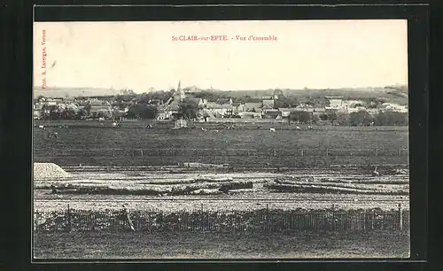 AK St-Clair-sur-Epte, Totalansicht des Ortes