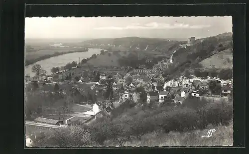 AK La Roche-Guyon, Vue générale et Vallée de la Seine vers Bonnières