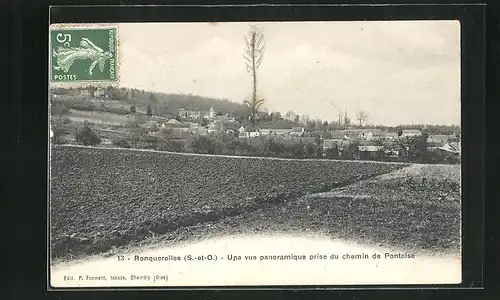 AK Ronquerolles, Une vue panoramique prise du chemin de Pontoise