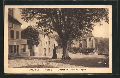 AK Andilly, Place de la Liberation, Cote de l`Eglise