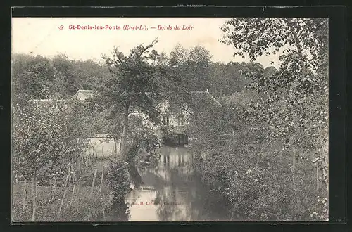 AK Saint-Denis-les-Ponts, Bords du Loir