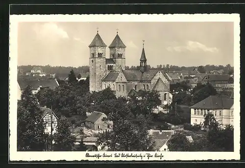 AK Bad Klosterlausnitz, Teilansicht mit Blick auf die Kirche