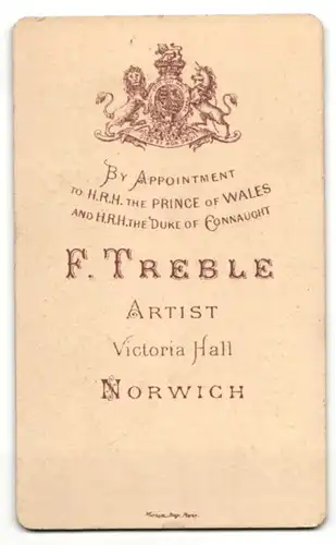 Fotografie F. Treble, Norwich, Portrait junger Mann mit Seitenscheitel