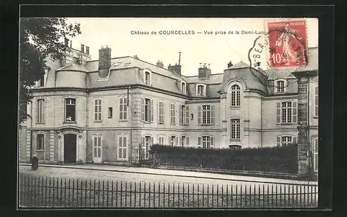 AK Courcelles, Le Chateau, Vue prise de la Demi-Lune