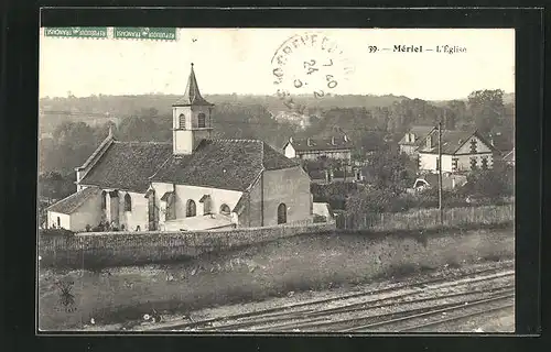 AK Mériel, L`Église, Blick nach der Kirche
