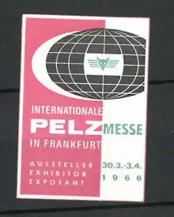 Reklamemarke Frankfurt, Internationale Pelzmesse 1966, Messelogo mit Fuchs