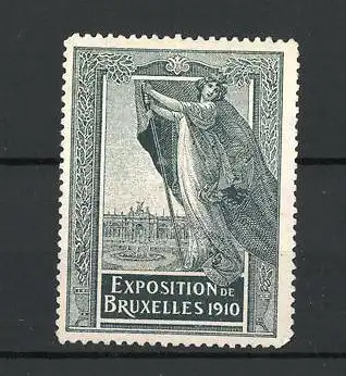 Reklamemarke Bruxelles, Exposition 1910, Göttin mit Schwert