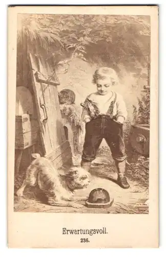 Fotografie Erwartungsvoll nach Gemälde von unbek. Künstler