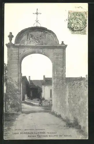 AK St-Romain-la-Virvée, Ancien Portique Sculpté