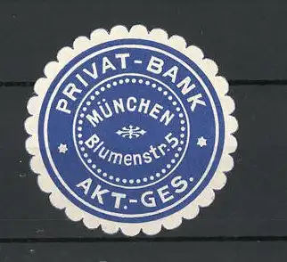 Präge-Reklamemarke Privat-Bank München