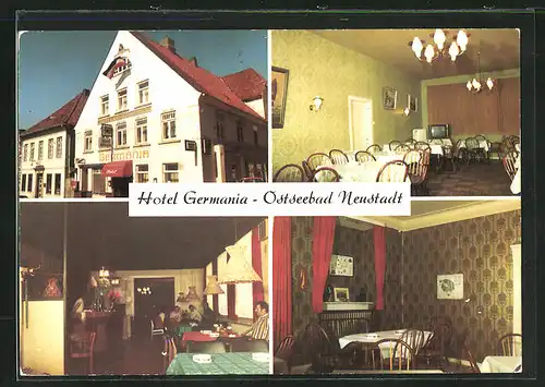 AK Neustadt, Hotel Germania, Brückstrasse 28, Innen- und Aussenansichten