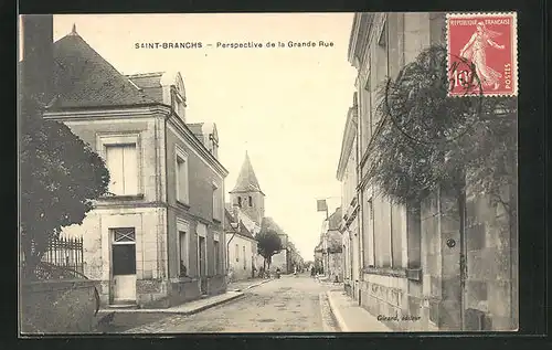 AK Saint-Branchs, Perspective de la Grande Rue