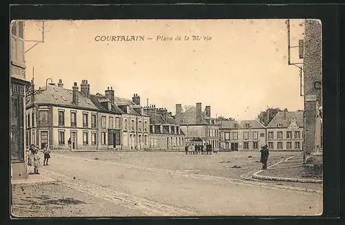 AK Courtalain, Place de la Mairie