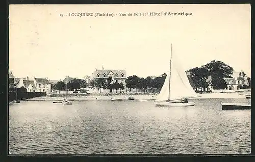 AK Locquirec, Vue du Port et l`hotel d`Armorique