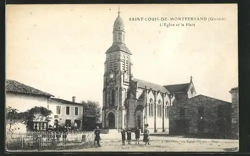 AK Saint-Louis-de-Montferrand, L'Eglise et la Place