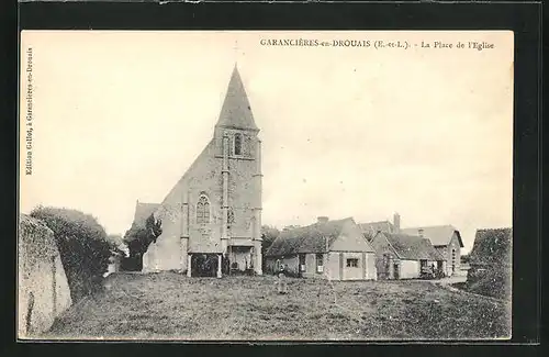 AK Grancieres-en-Drouais, La Place de l`Eglise