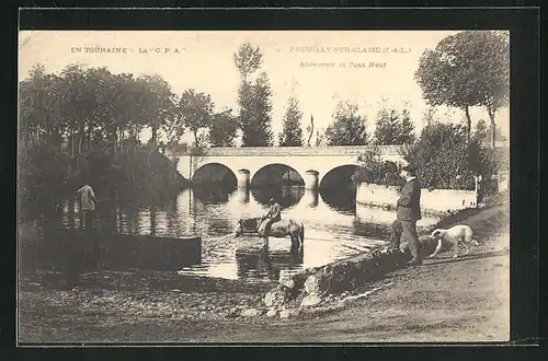 AK Preuilly-sur-Claise, Abreuvoir et Pont Neuf
