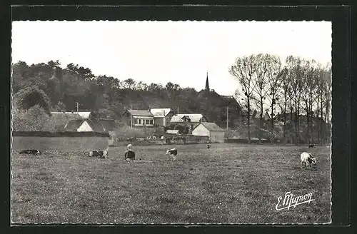 AK Villiers-le-Morhier, Vue Generale, Les Prairies