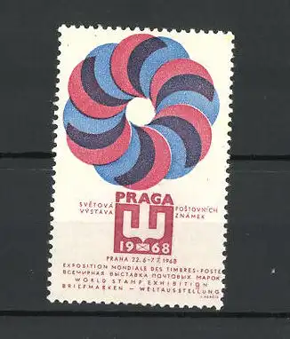 Reklamemarke Prag, Briefmarken-Weltausstellung 1968, Messelogo