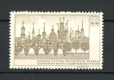 Reklamemarke Praga, Exposition Mondiale des Timbres-Poste 1968, Ortsansicht