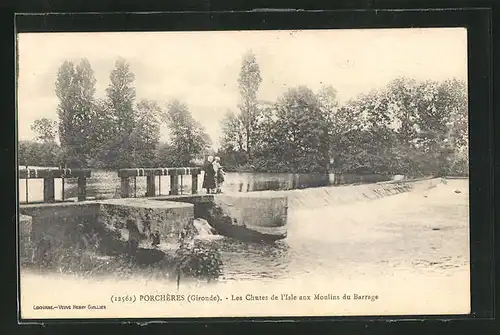 AK Porchères, Les Chutes de l`Isler aux Moulins de Barrage