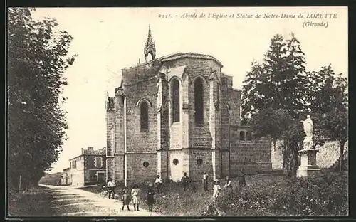 AK Lorette, Abside de l`Eglise et Statue de Notre-Dame de Lorette