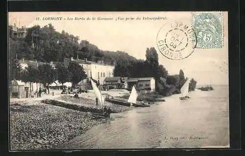 AK Lormont, Les Bords de la Garonne, Vue prise du Debarcadere