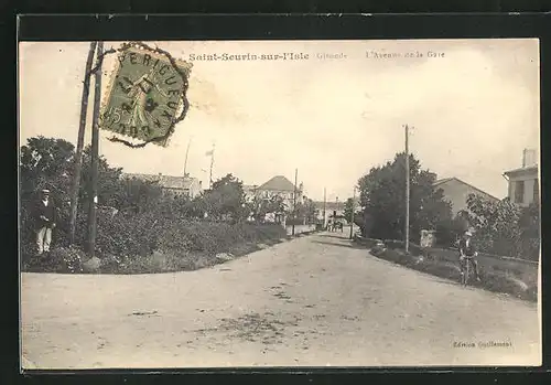 AK Saint-Seurin-sur-L`Isle, L`Avenue de la Gare