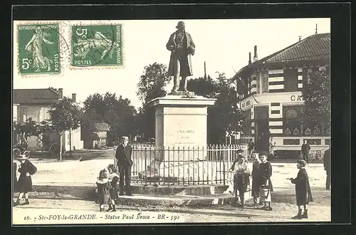 AK Ste-Foy-la Grande, Statue Paul Broca