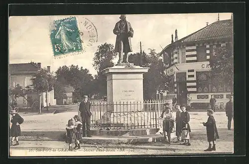 AK Ste-Foy-la-Grande, Statue Paul Broca