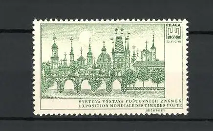 Reklamemarke Prag, Exposition Mondiale des Timbres-Poste 1968, Ortsansicht