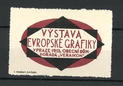 Reklamemarke Prag, Vystava Europske Grafiky 1913, Obecni dum porada Veraikon